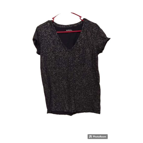 Merona Black speckle print tee - Picture 1 of 5